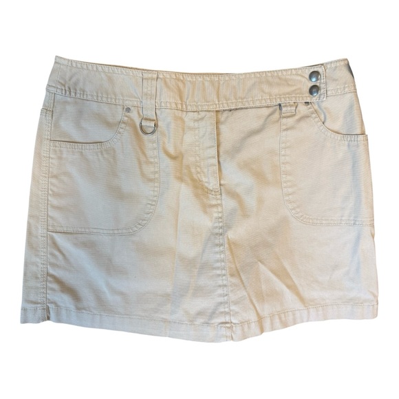 Y2K Cargo Utility Mini Skirt Skort Women's Mid Rise Khaki New York Euro Core‎ - Picture 1 of 7